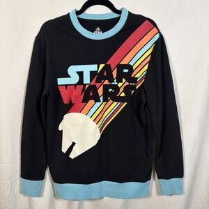 Star Wars Retro Rainbow Graphic Crewneck Sweatshirt‎ Small Disney